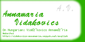 annamaria vidakovics business card